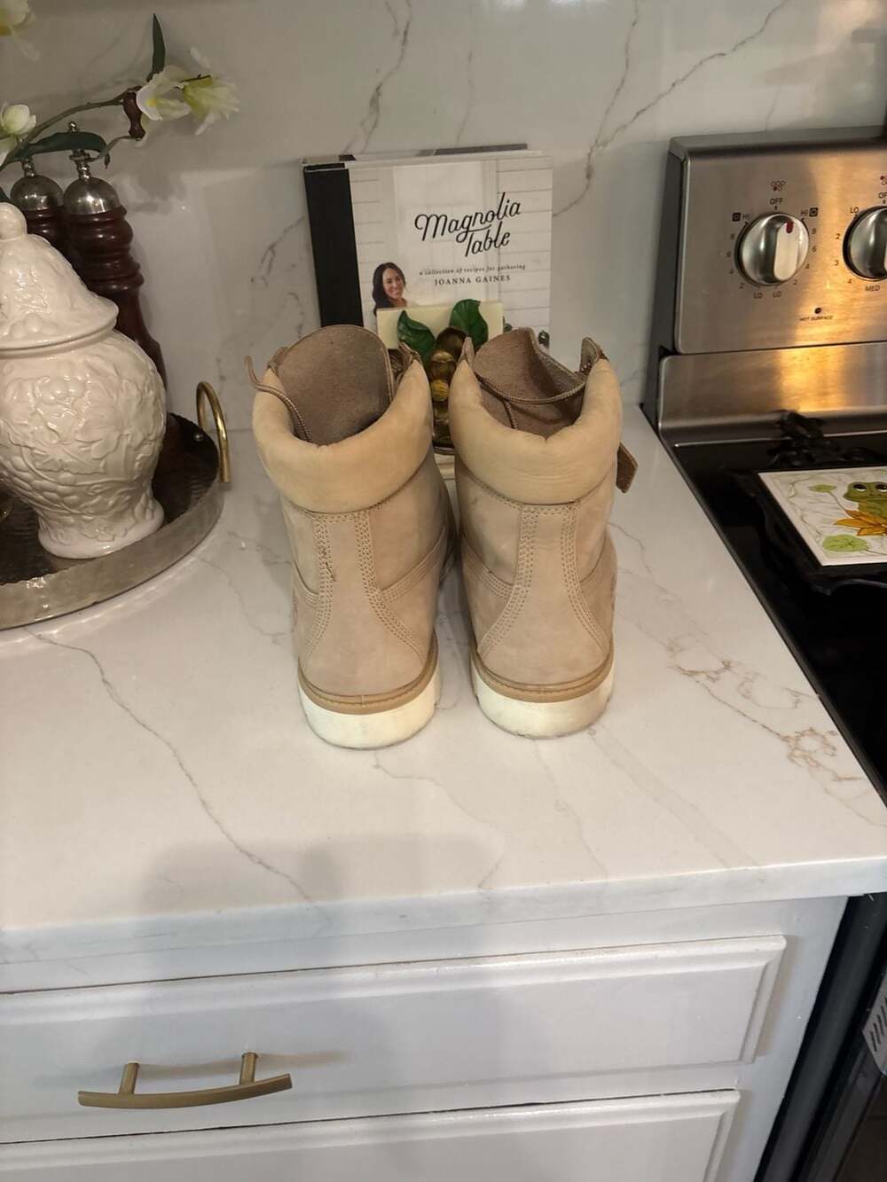 Timberland 6-Inch Premium Waterproof Boots Light Beige Size 12 M - Picture 5 of 6